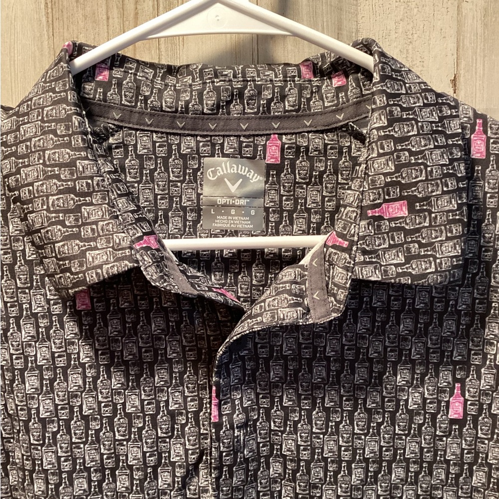 Callaway Black and Pink Patterned Shirt